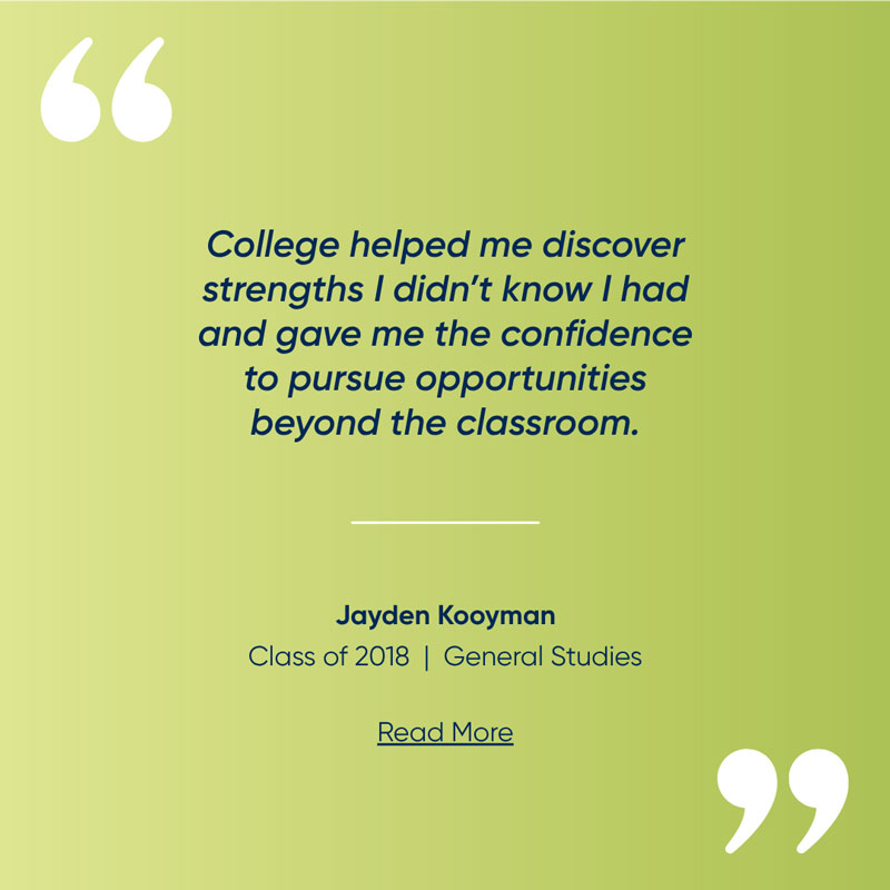 Jayden Kooyman, Class of 2018, General Studies