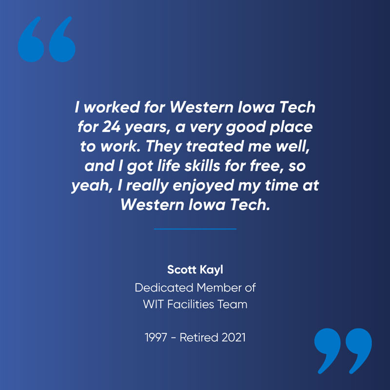 Scott Kayl, Dedicated Member of WIT Facilities Team, 1997-Retired 2021